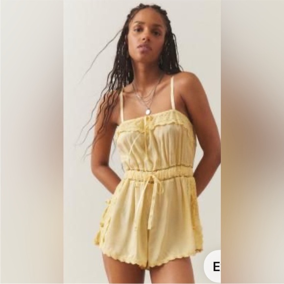 Urban Outfitters Pants - UO Out From Under Sail Away With Me Romper in Yellow